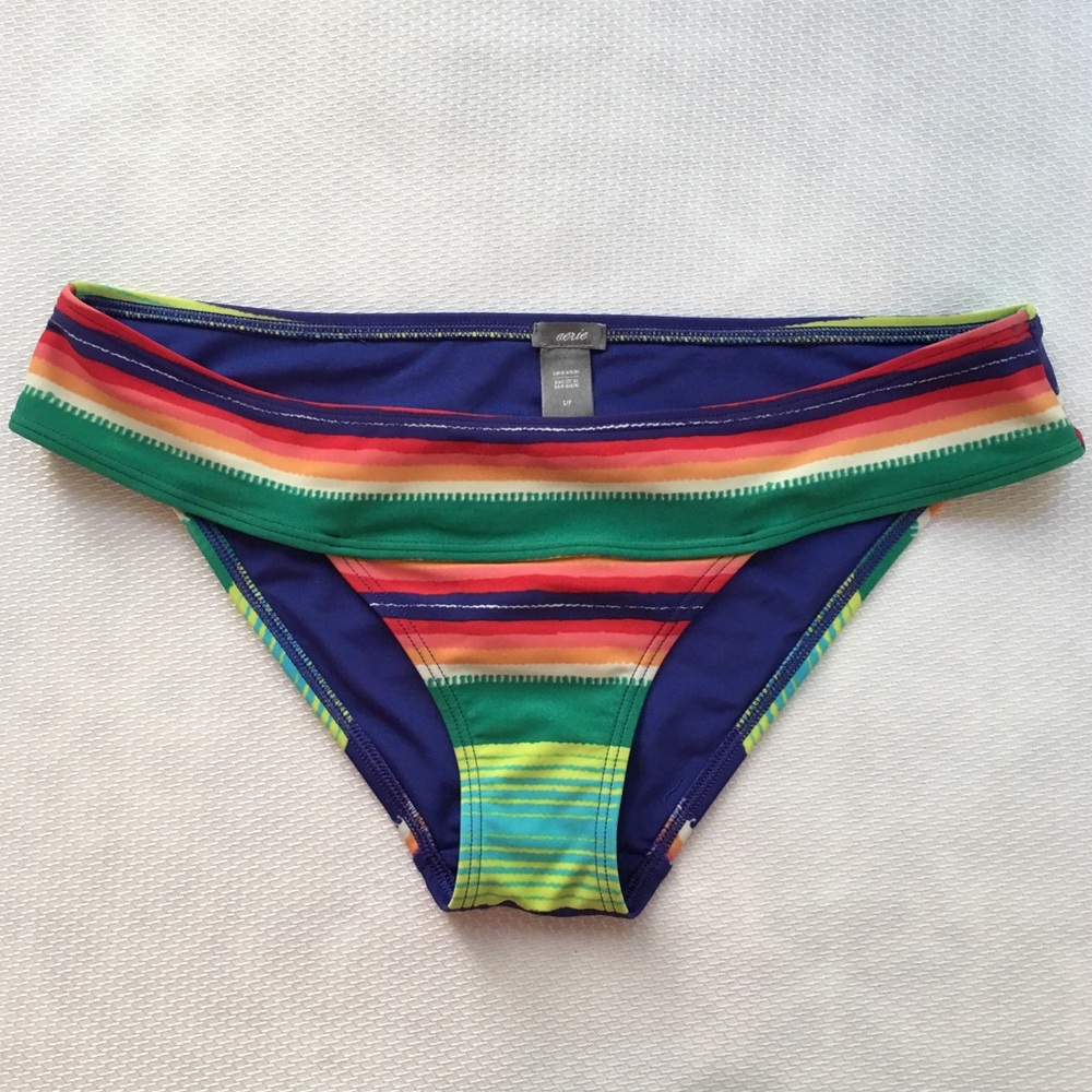 Aerie Multicolor Striped Bikini Bottom